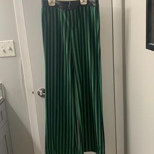 Black and green striped dress pants